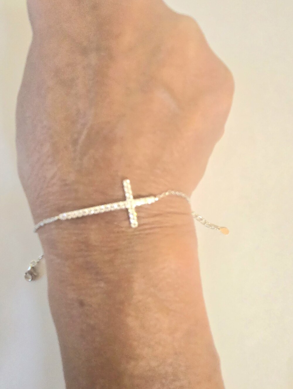Bracelet Sterling Silver S925 Sideway Cross